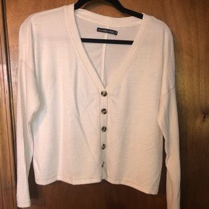 Cozy button front top